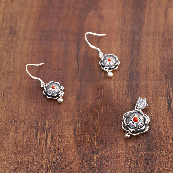 Collier pendentif et boucles d'oreilles en argent sterling 925 avec Buddha Stones Om Mani Padme Hum Lotus Peace - image 10