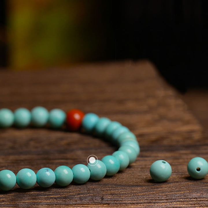 Bracelet de protection en perles d'agate rouge turquoise Buddha Stones - image 5