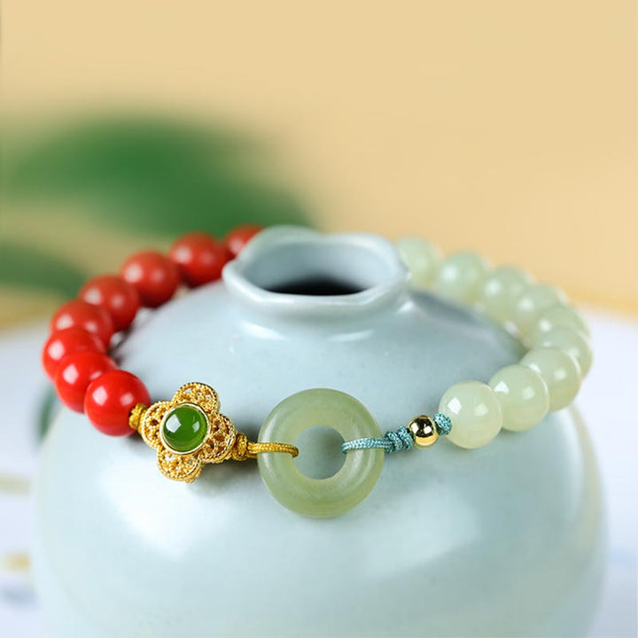 Bracelet de bénédiction en jade cinabre naturel