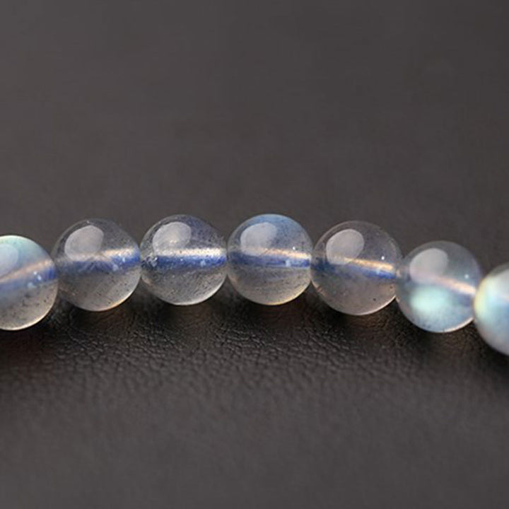 Bracelet de perles de guérison en pierre de lune naturelle et fleur de jaspe