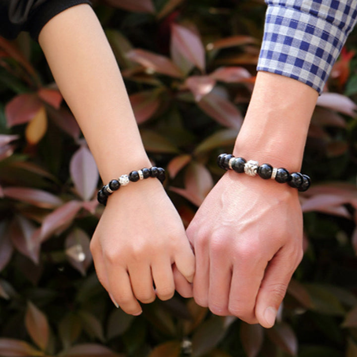 Bracelet Feng Shui en obsidienne arc-en-ciel naturelle PiXiu