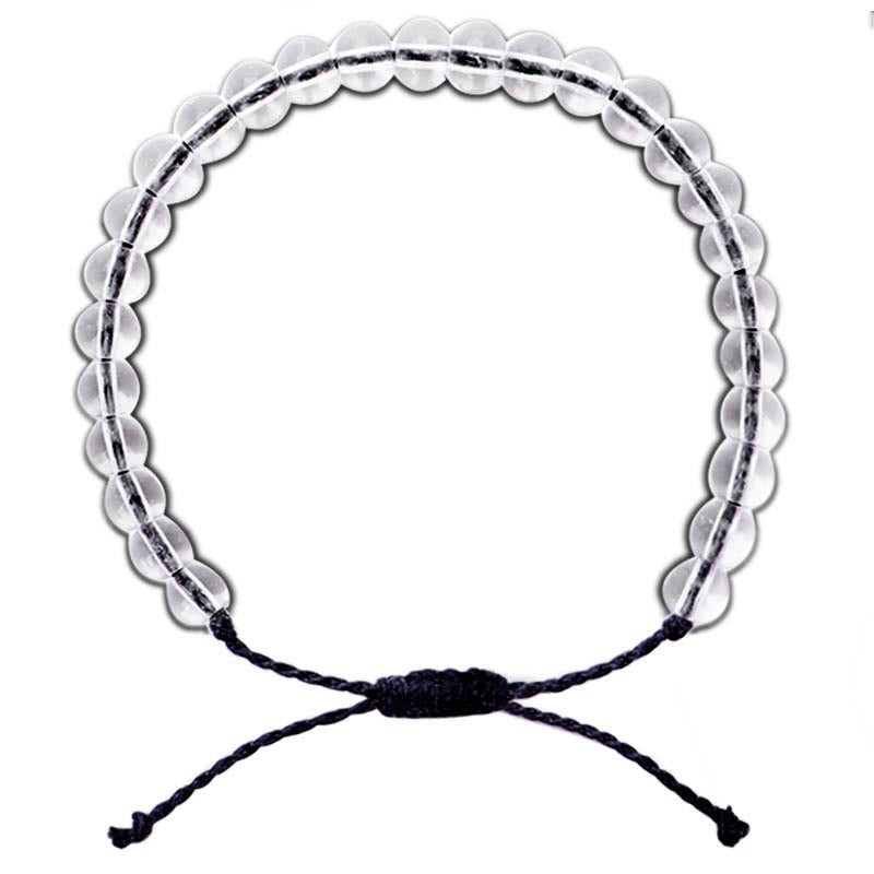 Bracelet réglable en perles de verre tressées faites à la main