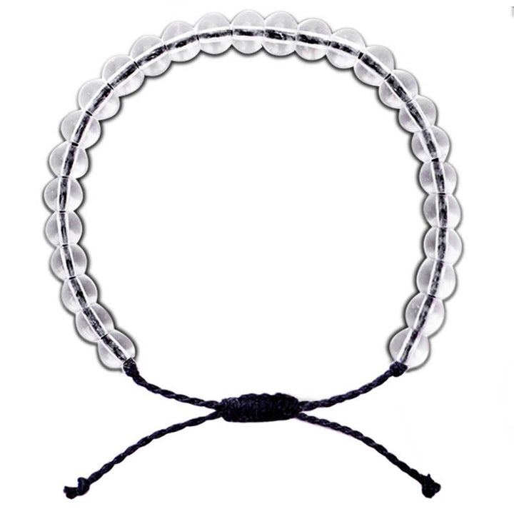 Bracelet réglable en perles de verre tressées faites à la main