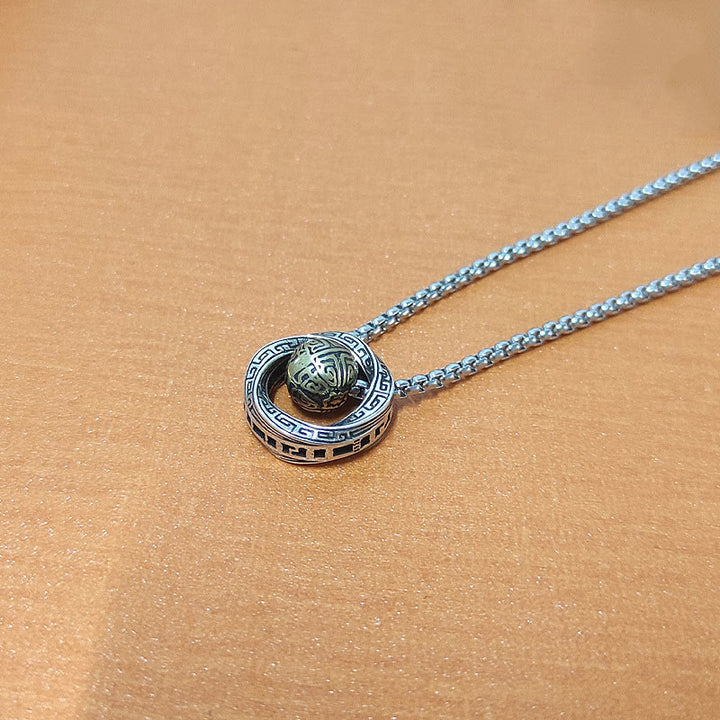 Collier pendentif porte-bonheur en cuivre avec perles Mobius et Buddha Stones