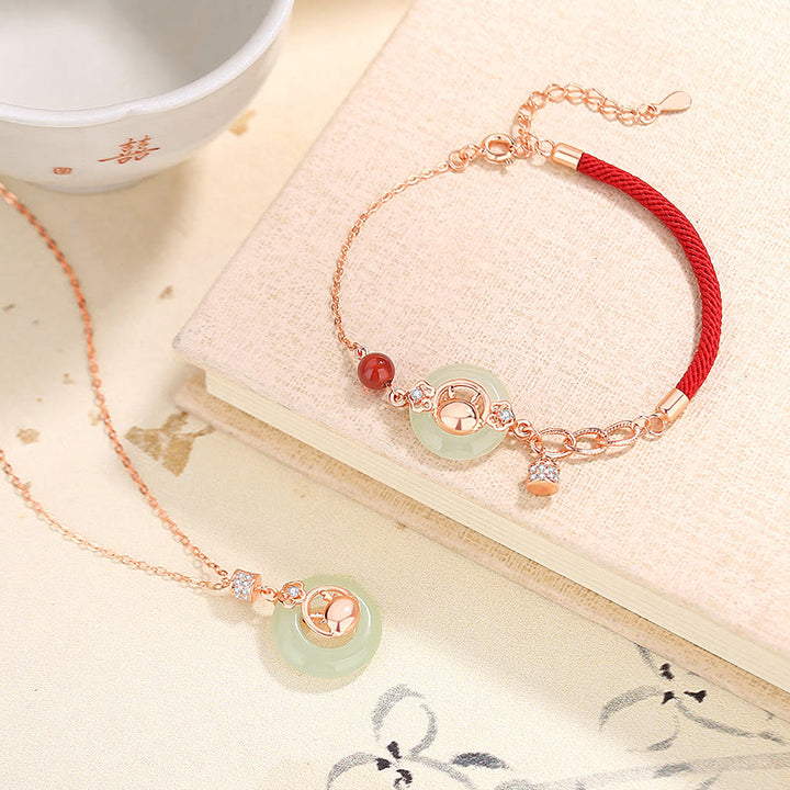 Bracelet de protection avec pendentif en argent sterling 925 et jade Hetian naturel en zircon et pierre de Buddha Stones