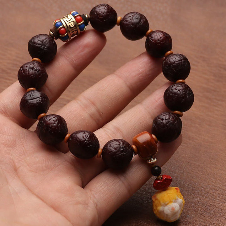 Buddha Stones , graines de Bodhi, porte-bonheur, richesse, pompon, breloque pour poignet