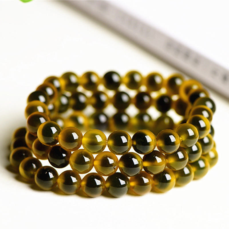Bracelet de perles en agate naturelle colorée de Buddha Stones Harmony Strength