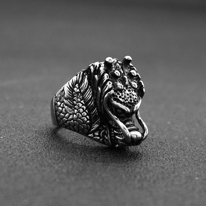 Bague en acier titane Dragon Balance