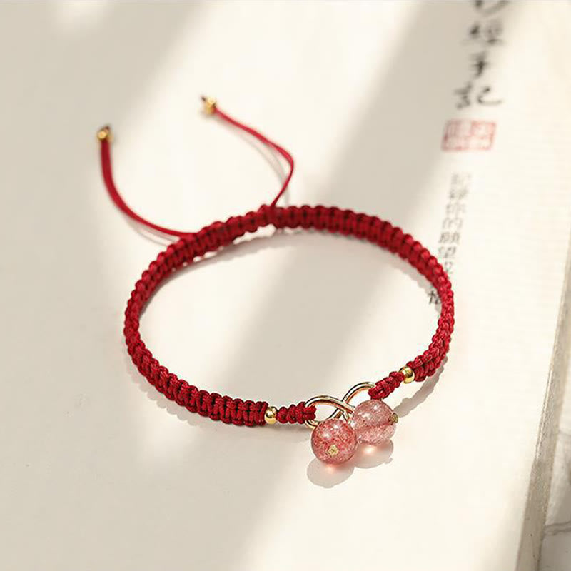 Bracelet de perles fantômes vertes améthyste en quartz fraise naturel Buddha Stones