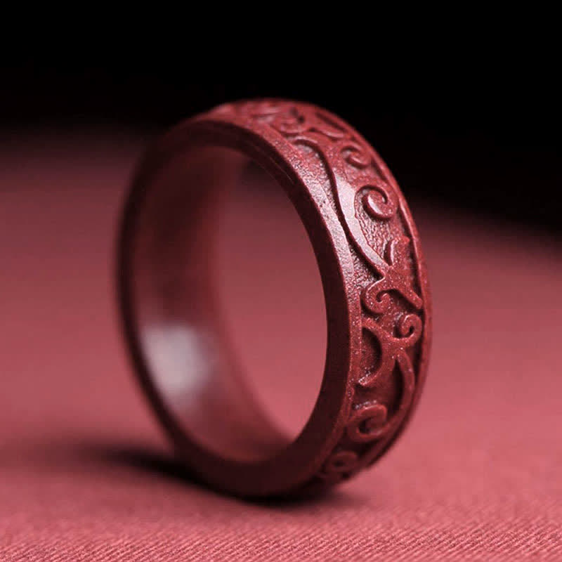 Bague de bénédiction de nuages ​​de Buddha Stones Cinabre Om Mani Padme Hum - Nuages ​​de bon augure - 22 mm - image 9