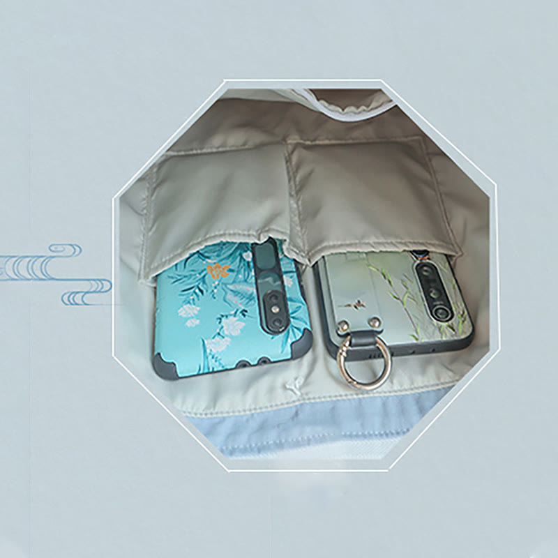 Sac à bandoulière en toile brodée de bambou avec fleur de poire, prunier, fleur de pêcher, grande capacité, sac fourre-tout - image 22