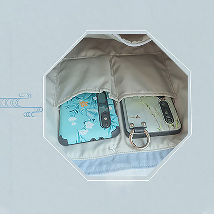 Sac à bandoulière en toile brodée de bambou avec fleur de poire, prunier, fleur de pêcher, grande capacité, sac fourre-tout - image 22