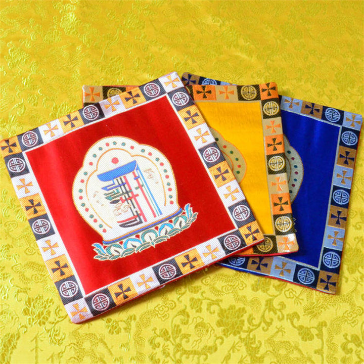 Tapis d'autel de prière Man-Bcu Kalachakra Tapis Jacquard de méditation de guérison - image 3