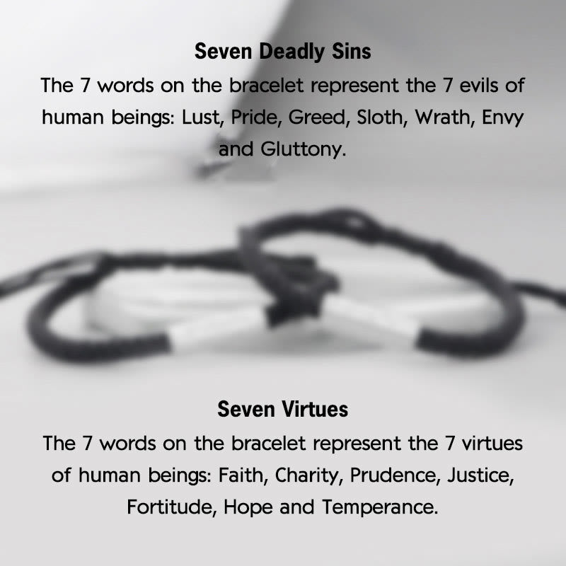 Bracelet tressé Seven Deadly Sins Seven Virtues