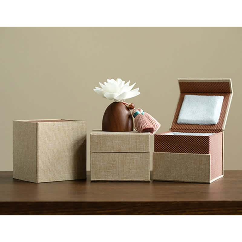 Décorations de guérison apaisantes en forme de fleur de Bouddha en bois de pêcher noir