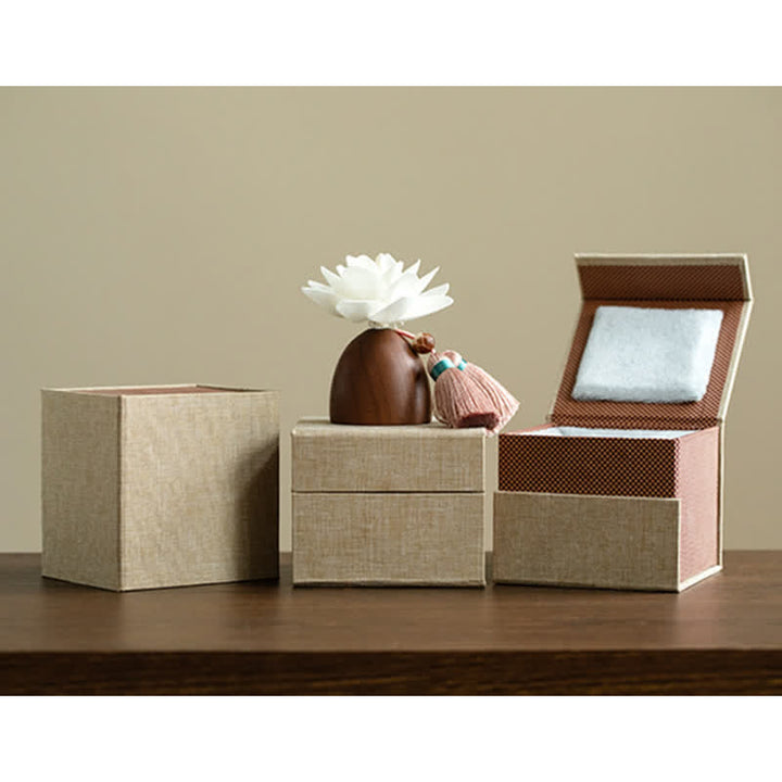 Décorations de guérison apaisantes en forme de fleur de Bouddha en bois de pêcher noir