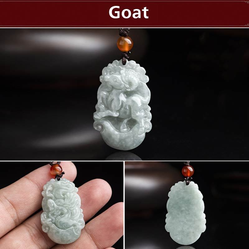 Collier avec pendentif en jade naturel et Buddha Stones représentant les 12 signes du zodiaque chinois - image 14