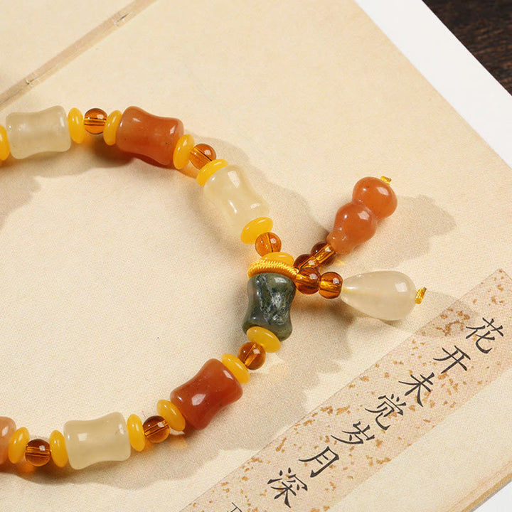 Bracelet porte-bonheur en jade de soie doré naturel