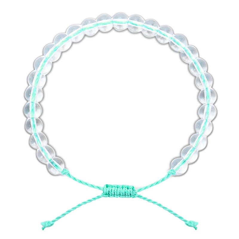 Bracelet réglable en perles de verre tressées faites à la main