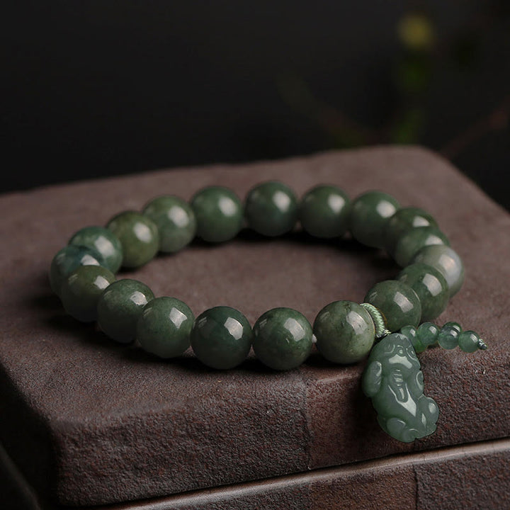 Bracelet de prospérité PiXiu en jade tibétain