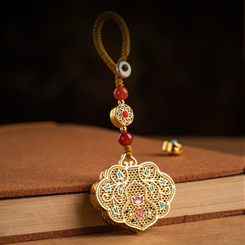 Porte-clés Buddha Stones Lock of Good Wishes Fu Character Lucky Blessing