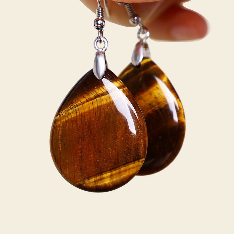 Boucles d'oreilles pendantes de guérison en aventurine naturelle Buddha Stones - image 11