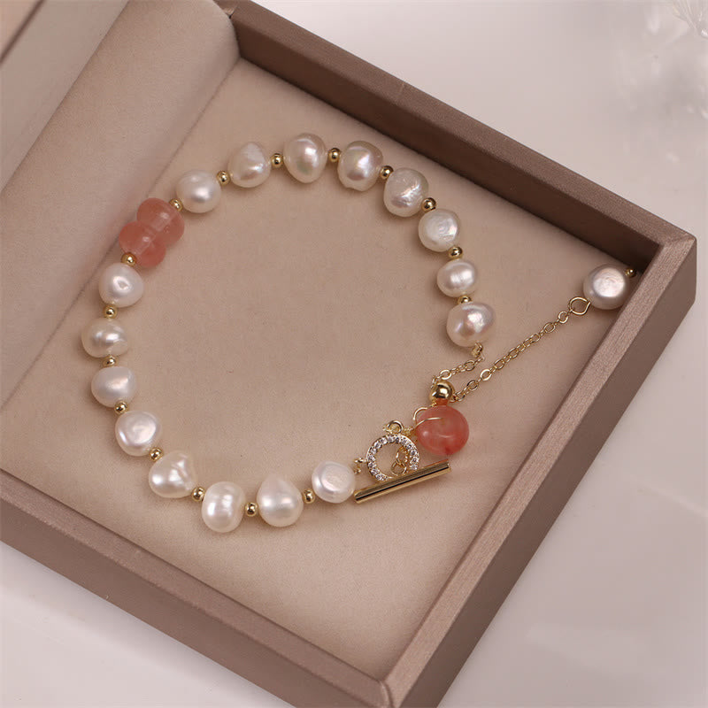 Bracelet de guérison en perles de quartz vert fraise avec Buddha Stones