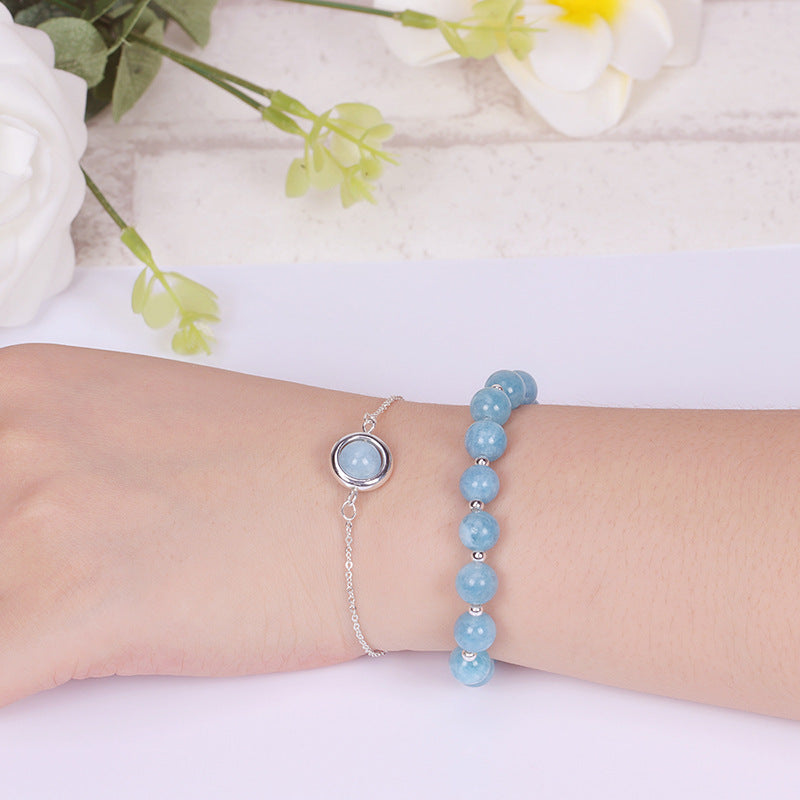 Bracelet positif en cristal de quartz fraise et pierre de soleil Buddha Stones