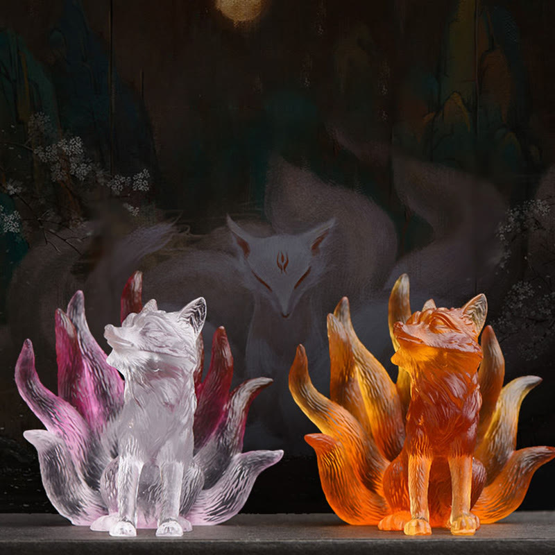 Buddha Stones Petit renard à neuf queues Succès Force Figurine Décoration de la maison - image 1