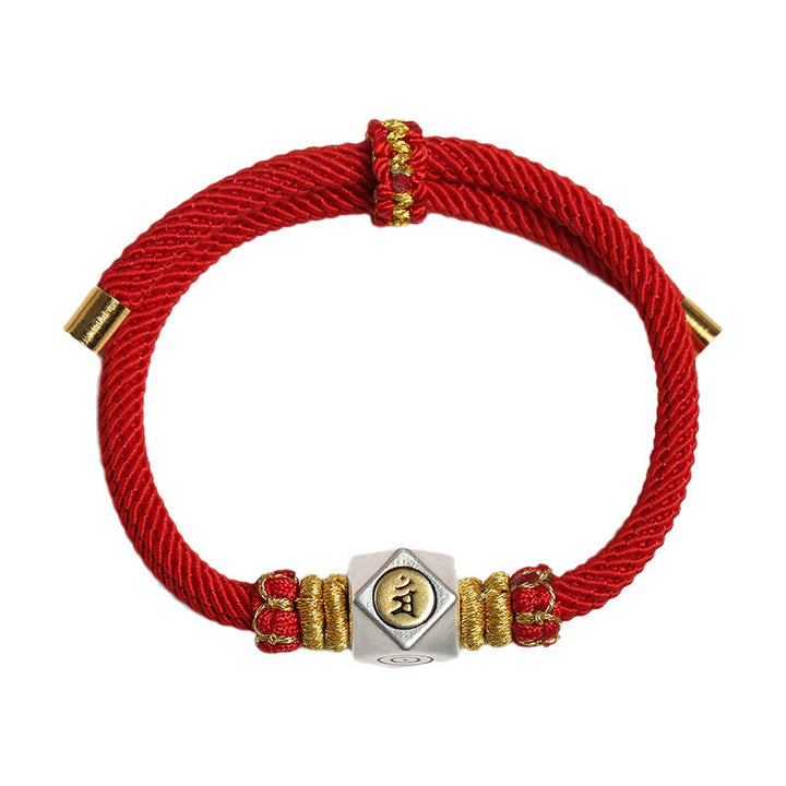 Bracelet pour enfants fabriqué à la main en argent sterling 999 avec Buddha Stones et signe du zodiaque chinois