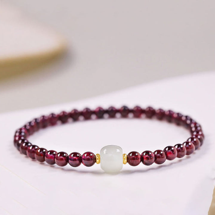 Bracelet de purification en perles de jade et grenat naturel Buddha Stones