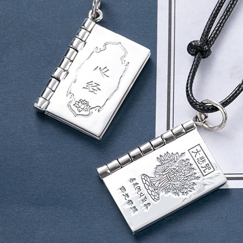 Collier pendentif en argent sterling 990 Buddha Stones et cœur Sutra de la grande compassion Shurangama Mantra Lotus Vajra Peace - image 13
