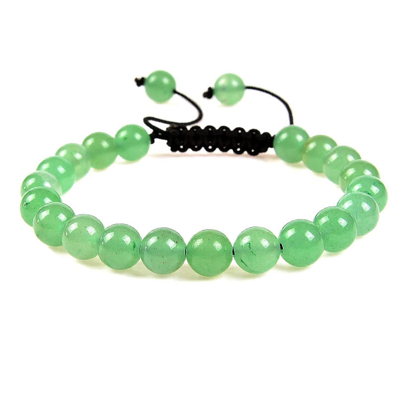 Bracelet en macramé unisexe réglable avec pierres précieuses et cristaux de guérison naturelles Buddha Stones - Aventurine verte - image 9