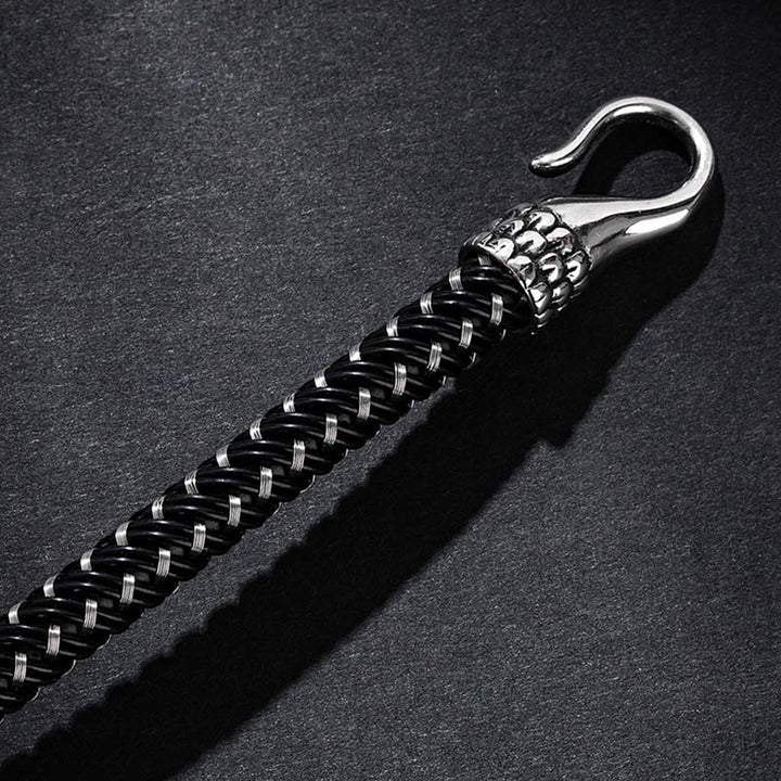 Bracelet de protection en acier titane avec dragon et Buddha Stones