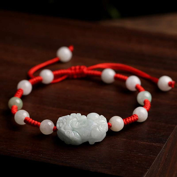 Bracelet porte-bonheur PiXiu en jade naturel Buddha Stones