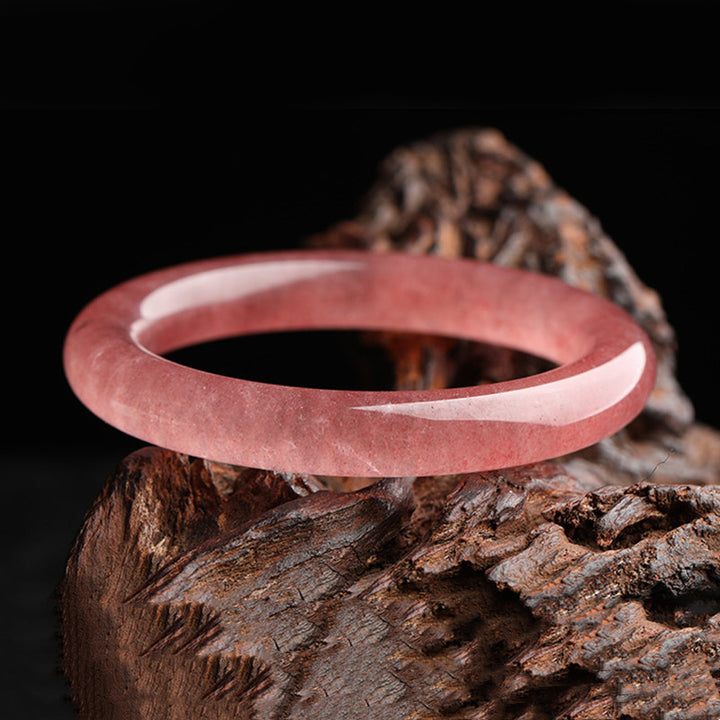 Bracelet de guérison d'amour en quartz fraise naturel Buddha Stones - image 5