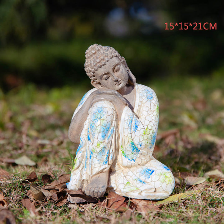 Statue de Bouddha Zen en Méditation Sérénité Figurine en Résine Décoration de la Maison