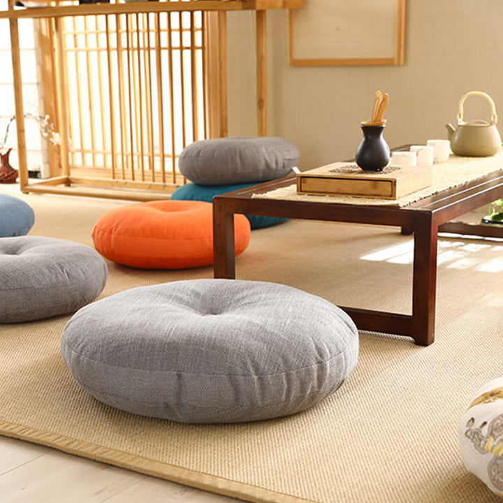 Coussin de siège de méditation en lin à motif simple Buddha Stones et lotus, décoration de salon pour la maison - image 4