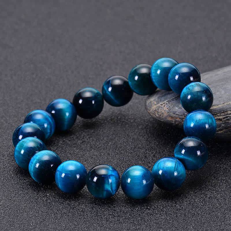 Bracelet de protection œil de tigre bleu Buddha Stones - image 8