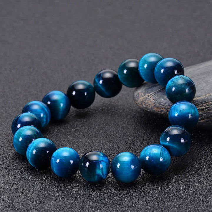 Bracelet de protection œil de tigre bleu Buddha Stones - image 8