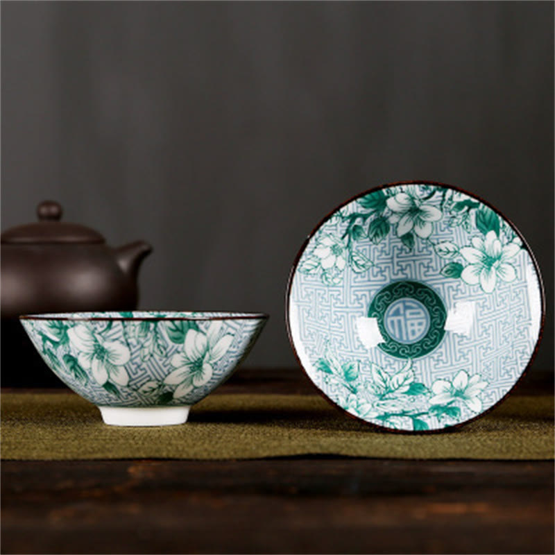 Buddha Stones Fleurs Fu Caractère Montagnes Lotus Fleurs de cerisier Tasse à thé en céramique Tasse à thé Kung Fu