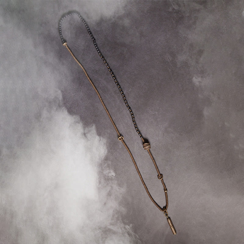 Bracelet de guérison multicouche en Buddha Stones, roches de lave vintage, laiton et cuivre - image 7