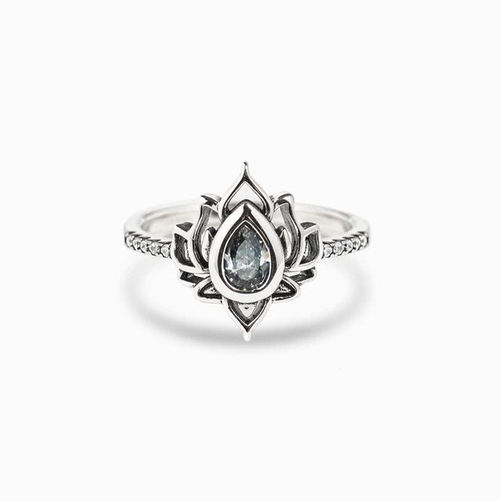 Bague de protection en argent sterling Buddha Stones et zircone