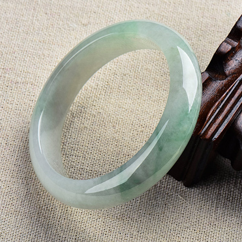 Bracelet jonc en jade naturel, porte-bonheur, guérison et prospérité - Jade naturel de 64 mm (la couleur peut varier) - image 0