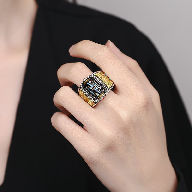 Bague rotative en Buddha Stones de Bouddha et bénédictions de richesse
