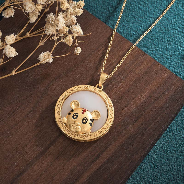 Collier de bénédiction de l'année du tigre en jade blanc - image 3