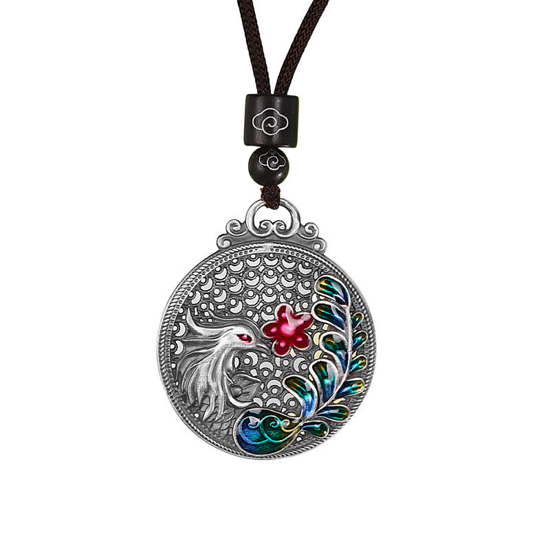 Collier avec pendentif de protection porte-bonheur Phoenix en argent sterling 990 Buddha Stones - image 8