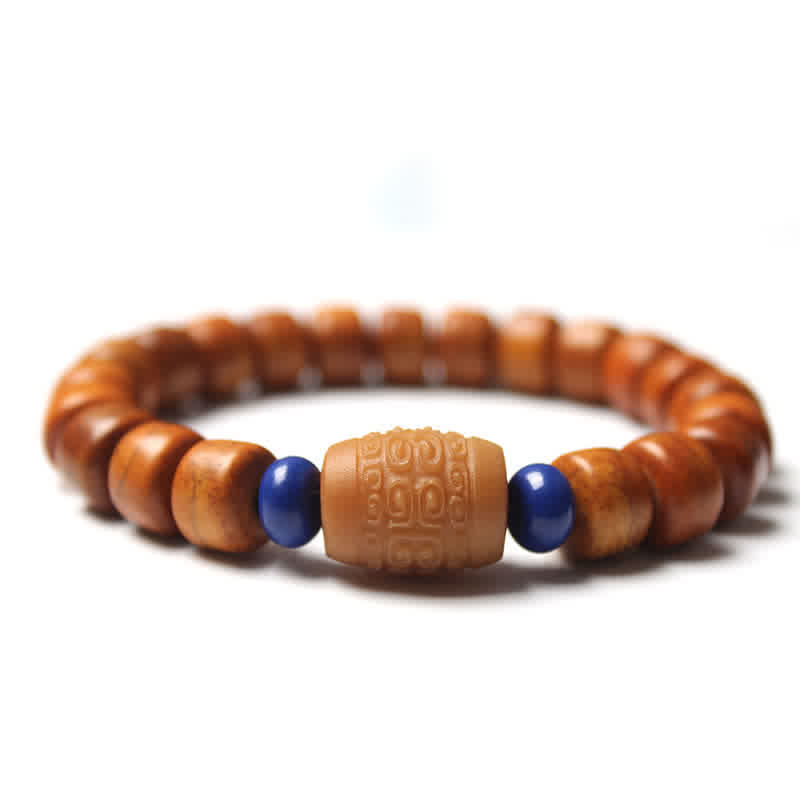 Bracelet de force en Buddha Stones, perles d'os tibétaines Om Mani Padme Hum