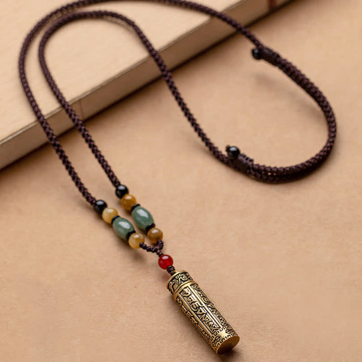 Buddhastoneshop Tibet Om Mani Padme Hum Agate Shurangama Sutra Protection Collier Pendentif - image 8