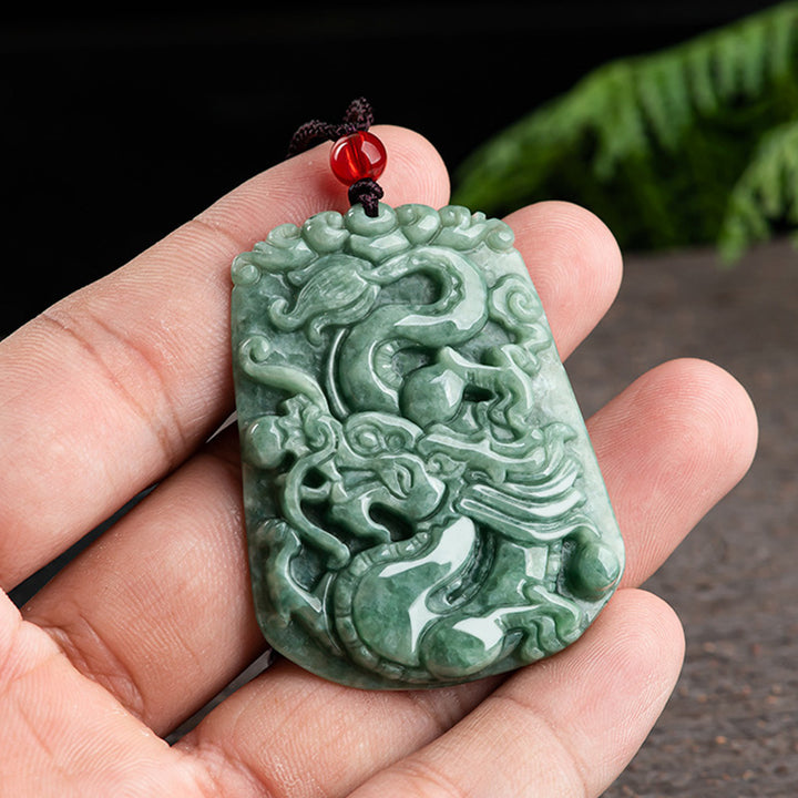 Buddha Stones en jade et dragon du zodiaque chinois